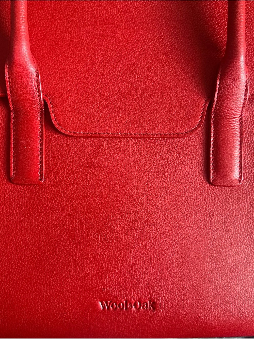 Wool & oak convertible backpack pebbled red leather - Picture 6 of 10